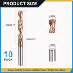 PATIKIL 2.9mm Drill Bit Carbide for Stainless Steel Hard Metal 130° 10 Pack - size: 2.9mm