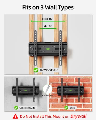 USX MOUNT TV Wall Mount for 32-74 inch Flat Screen/LED/4K up to 110lbs, Full Motion TV Mount Bracket with Swivel & Tilt Articulating Dual Arms, Max VESA 400x400mm, Fits 12/16" Wood Studs - size: 32-74inch