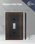 Switch Plates Outlet Covers, 4-Pack Aged Bronze Metal Wall Plates - color: Aged Bronze, size: 1 Toggle 4PK