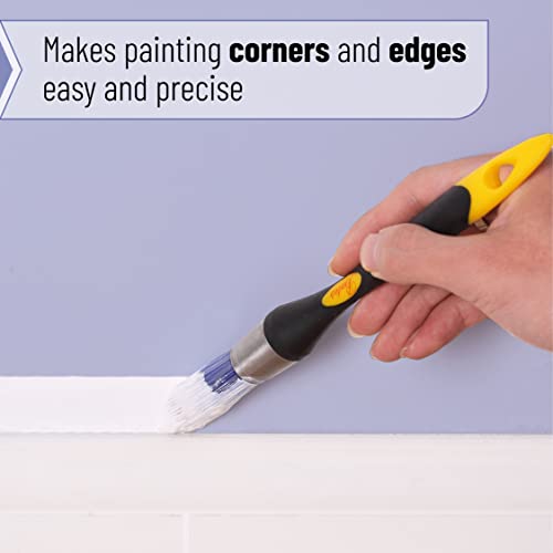 Bates Trim Brush, 0.75 Inch Edge Painting Tool, Trimmer Edger (Pack of 3) - color: Yellow-black, size: 0.75 inch, 3 Pack