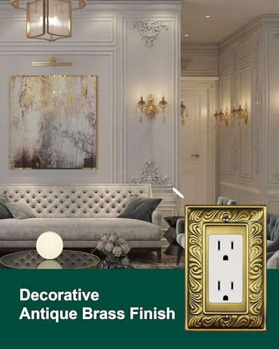 6-Pack Paisley Pattern Decorator Outlet Cover Plate, Metal Switch Plates - style: 1 Decorator 6PK