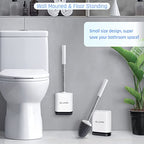 Sellemer Silicone Toilet Brush, Ventilation Slots Base Holder 2 Pack, White - color: White-2pcs