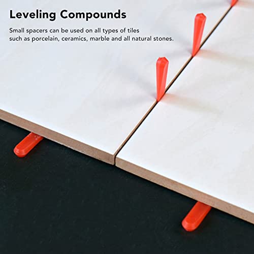 Oumefar 1000Pcs Tile Wedges, Tile Leveling Wedges 0.2inch Red Tiles Leveler Spacers for Porcelain, Ceramics, Marble and Stones Decoration