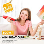 LDK Heat Gun for Crafting, Mini Dual Temp Hot Air Gun Tool - color: Red