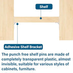 20 Pieces Plastic Shelf Support Peg,Self Adhesive Bracket,Partition Pin for Furniture Kitchen Cabinet Book Shelves Closet Brackets Clapboard Layer