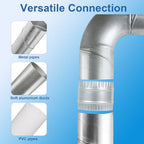 5" Inch Duct Connector Galvanized Steel HVAC Coupling Crimped Ends