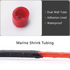 Heat Shrink Tubing Kit + 300W Mini Heat Gun for Shrink Tubing – 240pcs 3:1 Ratio Adhesive Lined Waterproof Heat Shrink Tubing for Wire Shrink Wrap (Blue). - size: Shrink Ratio 3:1 (240pcs)