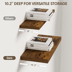Vivelove 10 in Deep Floating Shelves 16” Set of 2, Rustic Brown - color: Rustic Brown, size: 15.7”wx10.2”dx1.5”h
