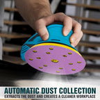 Autolock 350W Electric Random Orbital Sander with 5 & 6 Inch pads 1pcs - color: Blue