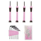 CARTMAN Complete Household Tool Set, Pink Hand Kit With Storage Case - color: Light Pink