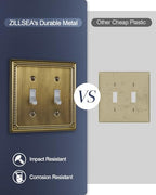 Switch Plates Outlet Covers, 2-Pack Antique Brass Metal Wall Plates - color: Antique Brass, size: 2 Toggle 2PK