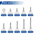#2-56 Phillips Pan Head Machine Screws Nuts Assortment Kit, 5/32"-1" Length - size: #2-56