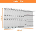 WALMANN Metal Pegboard Kit with Accessories, 24x48 in Tools Pegboard - color: Grey