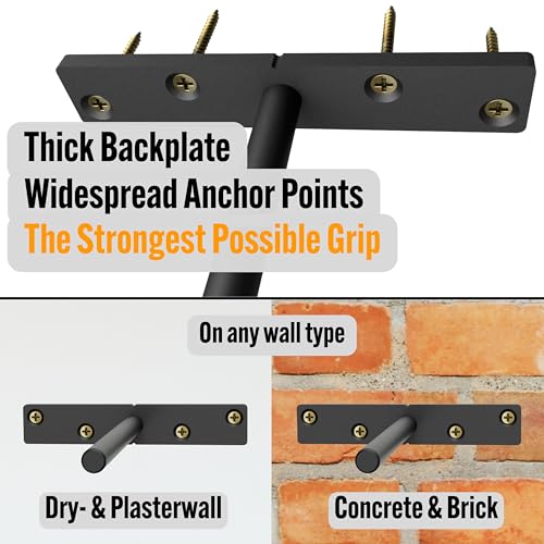 EVALD Heavy Duty Floating Shelf Brackets 6 Inch, Hidden Shelf Brackets with Screws & Anchors, Floating Shelves Hardware, Brackets for Shelves Heavy Duty (6 Pack) - size: 6 Inch, style: 6 Pack Heavy-duty