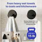 HOME SO Suction Cup Hooks for Shower & Bathroom Towel Holder 2-Pack Black - color: Matte Black, size: 2 Pack