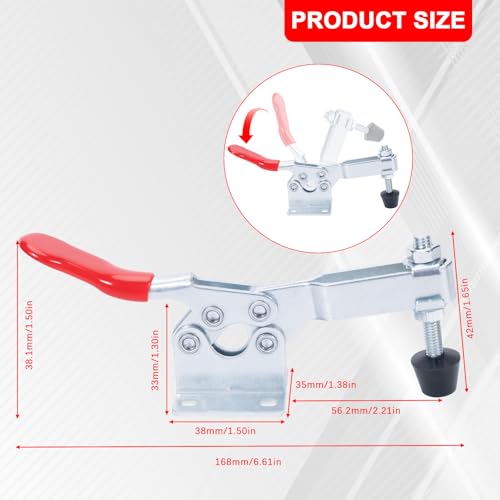 Adjustable Toggle Clamps, 500 Lbs Holding Capacity for Fixtures - style: 225D,4PK