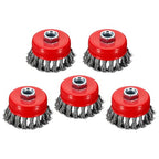 5pcs 3in Wire Cup Brush for Angle Grinder with 5/8"-11 Arbor - size: 3 inch