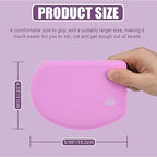 Sapid Silicone Bowl Scraper Flexible Curved Edge Dough Scraper Baking Bread - color: Purple