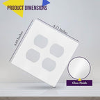 ENERLITES Screwless Double Duplex Outlet Covers Wall Plate, 1 Pack, White - color: White, size: Screwless