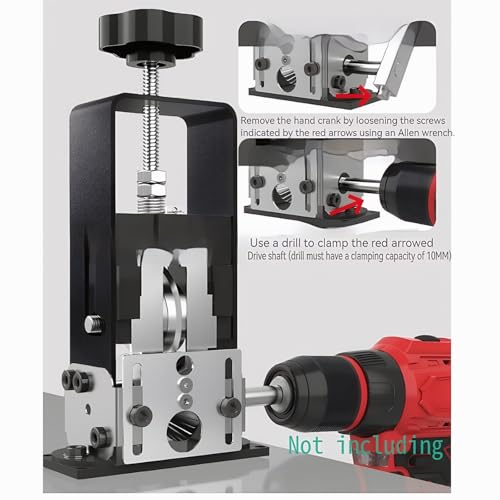cjc Wire Stripper Machine, for 0.06"-1" Scrap Wires Hand Crank Wire Stripping Machine (Drillable), 3-Channels Wire Peeling Tool for Efficient Copper Cable Stripping, 2 x Spare Blades