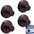 HOME SO Suction Cup Hooks for Shower & Bathroom Towel Holder 4-Pack Bronze - color: Dark Bronze, size: 4 Pack