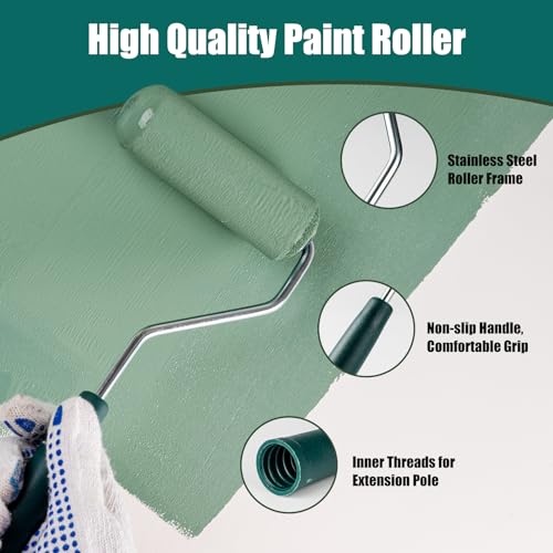 Paint Roller Kit, 15 Pack, 4 Inch Paint Roller, Paint Brush