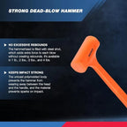 NEIKO 02849A 4 Lb Dead Blow Hammer, Neon Orange | Unibody Molded | Checkered Grip | Spark and Rebound Resistant - size: 4 Pound, style: Dead Blow