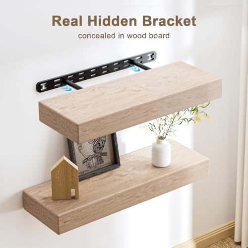 2pcs Floating Shelf Bracket Heavy Duty,Decorative Floating Shelf Hardware Hidden Black Metal Fireplace Mantel Brackets (22"X4"X1.0" with Tools) - size: 22"X4"X1.0"