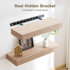2pcs Floating Shelf Bracket Heavy Duty,Decorative Floating Shelf Hardware Hidden Black Metal Fireplace Mantel Brackets (22"X8"X1.0"--2pcs--with Build Kit) - size: 22"X8"X1.0"