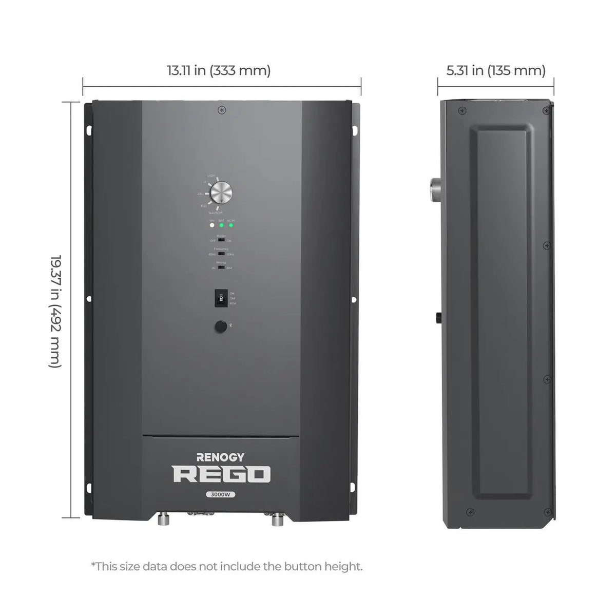 REGO 3000W 12V Pure Sine Wave HF Inverter Charger Split-phase Design