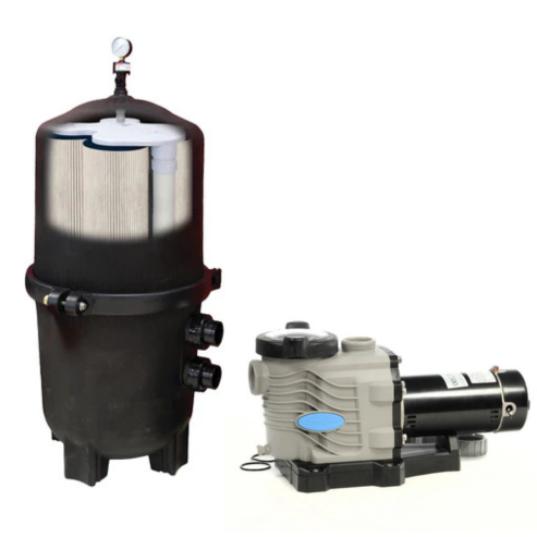 525 Sq. Ft. Black Diamond Pressure Cartridge Filter with 1.5 HP Blue Torrent High Speed Pump
