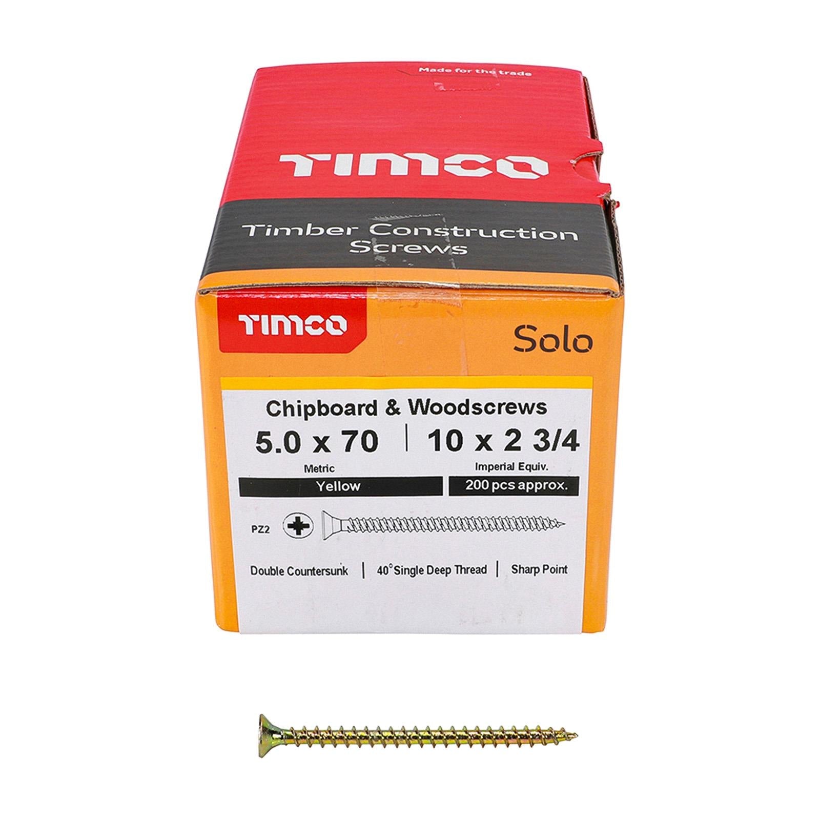 Solo Countersunk Multipurpose Wood Screws