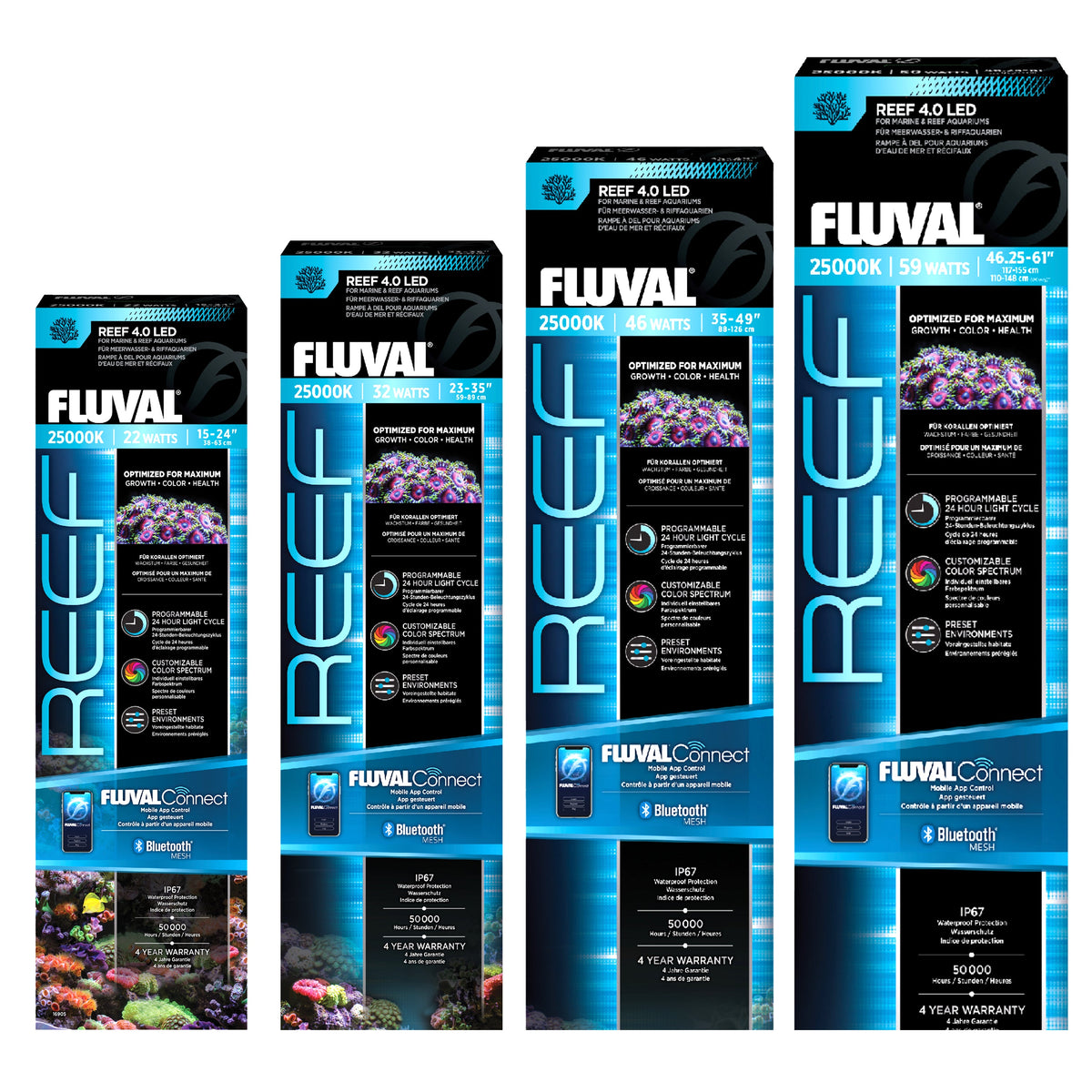 Fluval Reef 4.0 LED Aquarium Light, App-Controlled