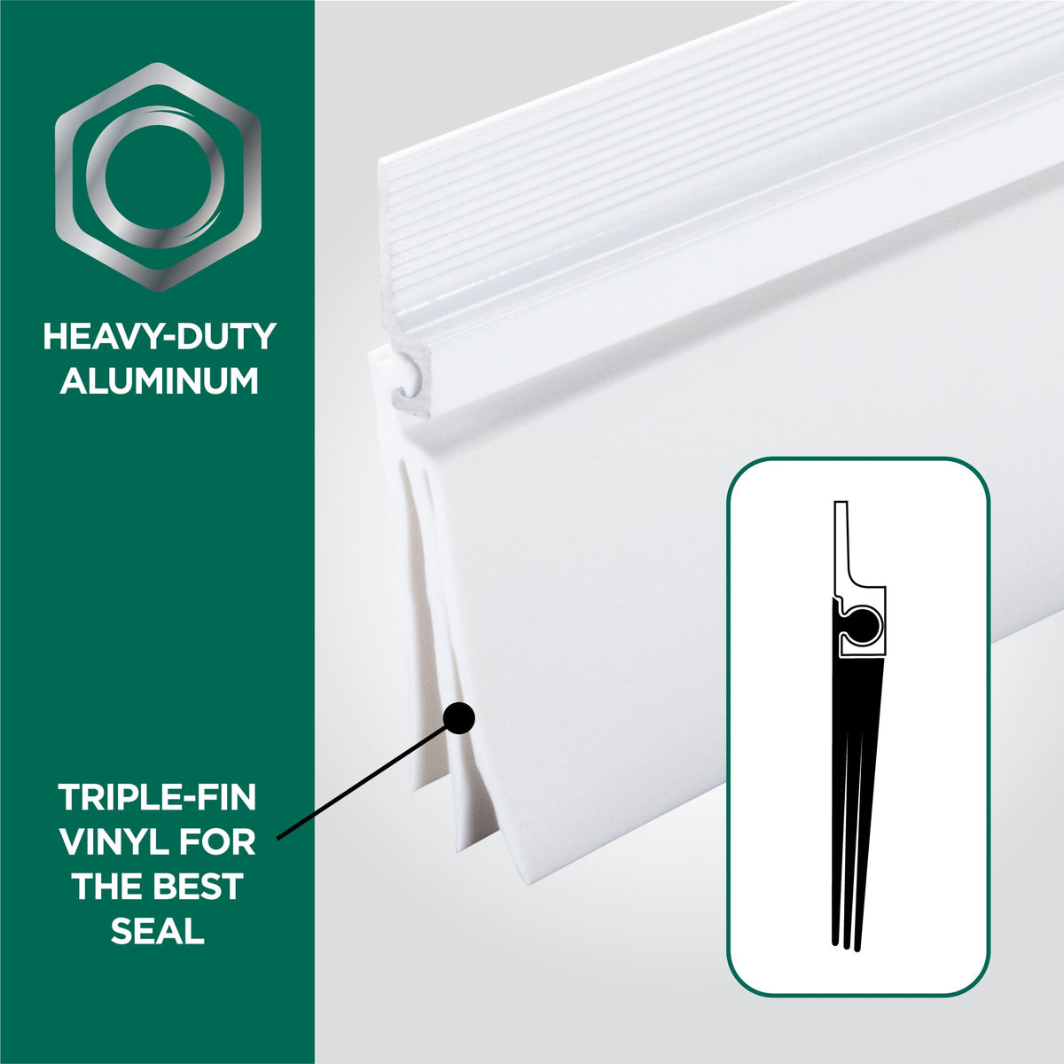 Aluminum and Vinyl CINCH® Self-adhesive Door Sweep