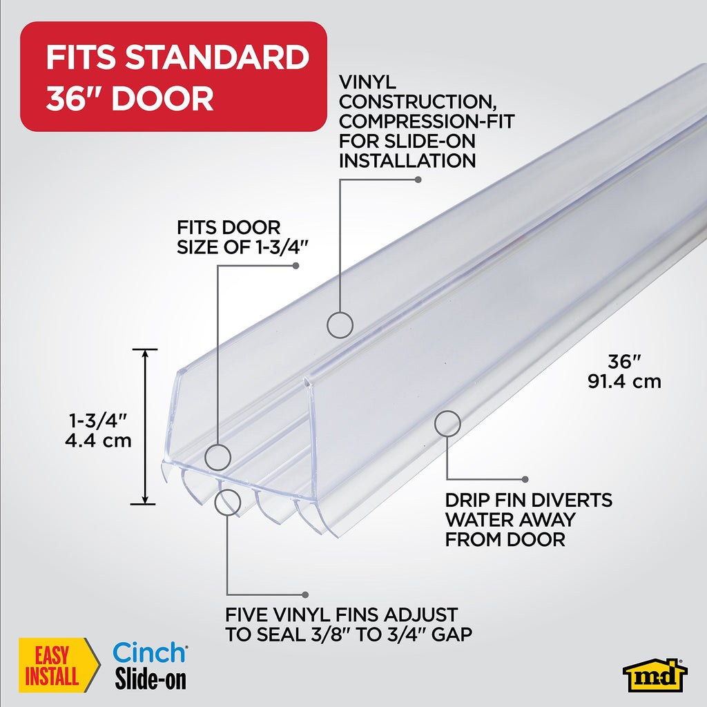 Vinyl CINCH® U-Shape Slide-On Under Door Seal