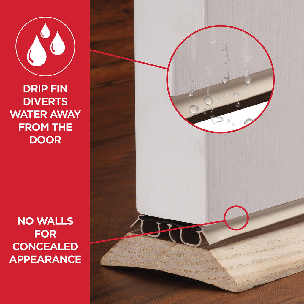 36 in. Beige Vinyl Concealed Kerf/Channel Fit Under Door Seal