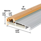 4-9/16 in. x 1-3/8 in. x 36 in. Adjustable Aluminum Thermal Break Threshold