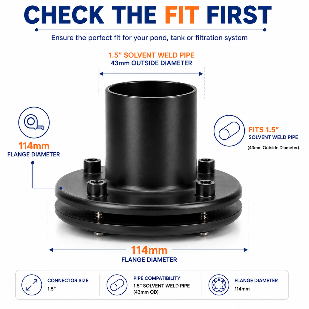 1.5" Flange Pond Connector Solvent Weld