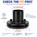 1.5" Flange Pond Connector Solvent Weld