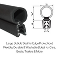 Black Edge Trim – Flexible PVC Edge Protector (34mm x 2mm) – Sold Per Metre