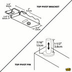 Top Pivot Pin with Bracket for Bi-fold Doors