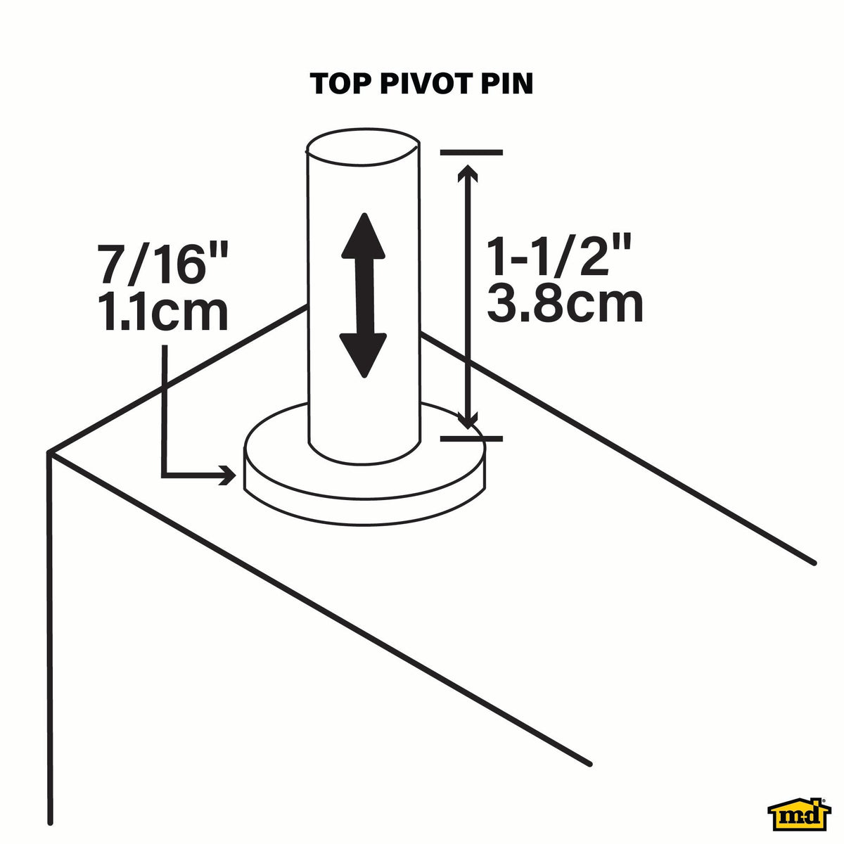 Top Pivot Pin for Bi-fold Doors