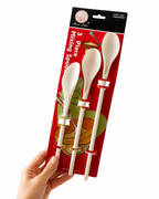 3 Packs x 3pcs Mixing Spoons Set Long Handle Plastic Kitchen Baking Spoon White