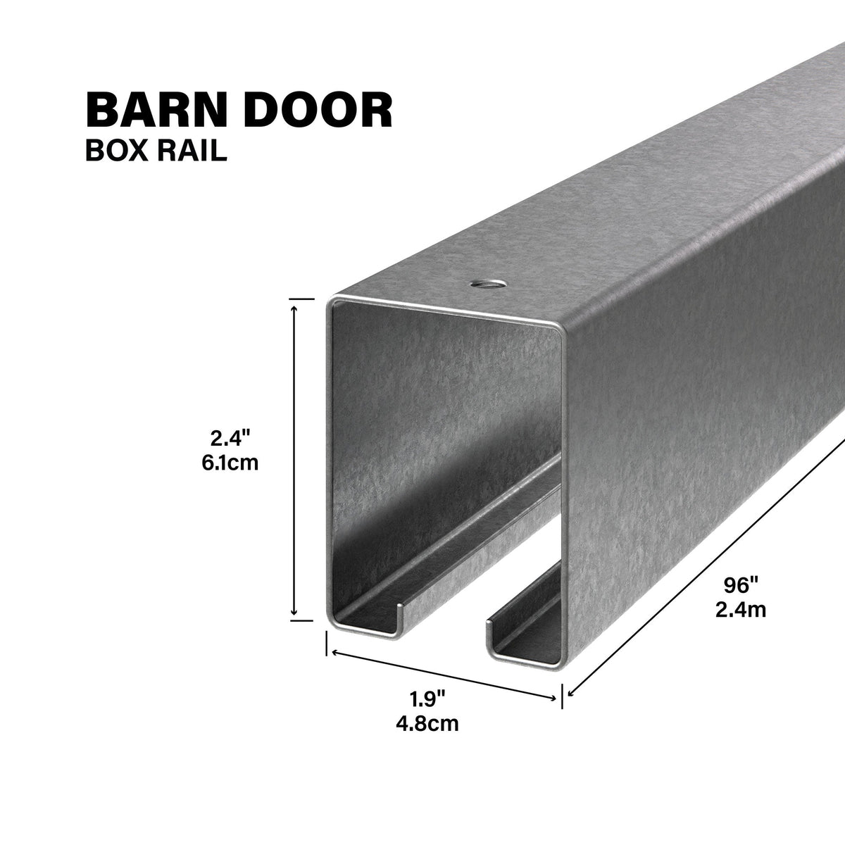 Heavy-Duty Box Rail for Exterior Barn Doors