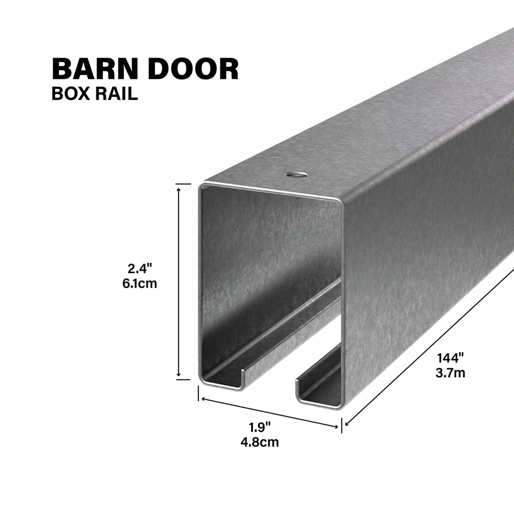 Heavy-Duty Box Rail for Exterior Barn Doors