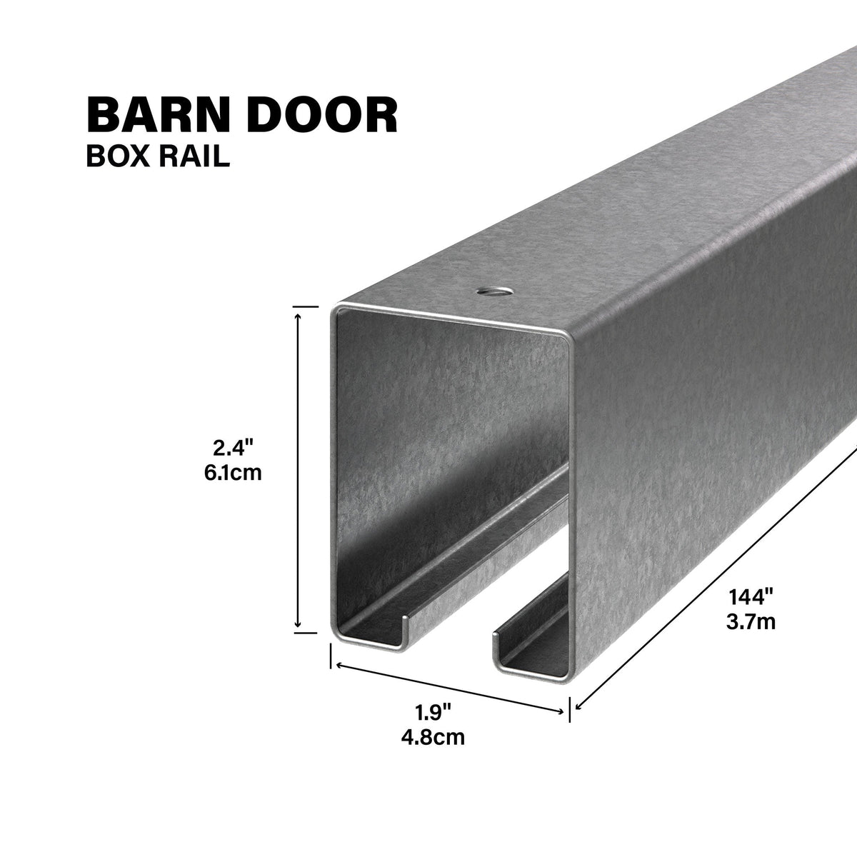 Heavy-Duty Box Rail for Exterior Barn Doors