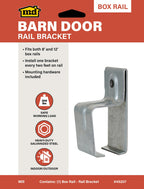 Heavy-Duty Box Rail Bracket for Exterior Barn Doors