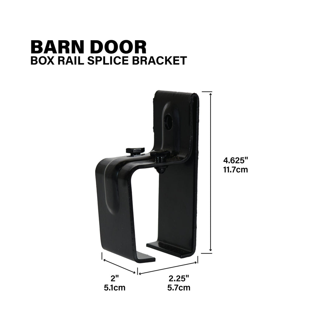 Heavy-Duty Box Splice Rail Bracket for Exterior Barn Doors