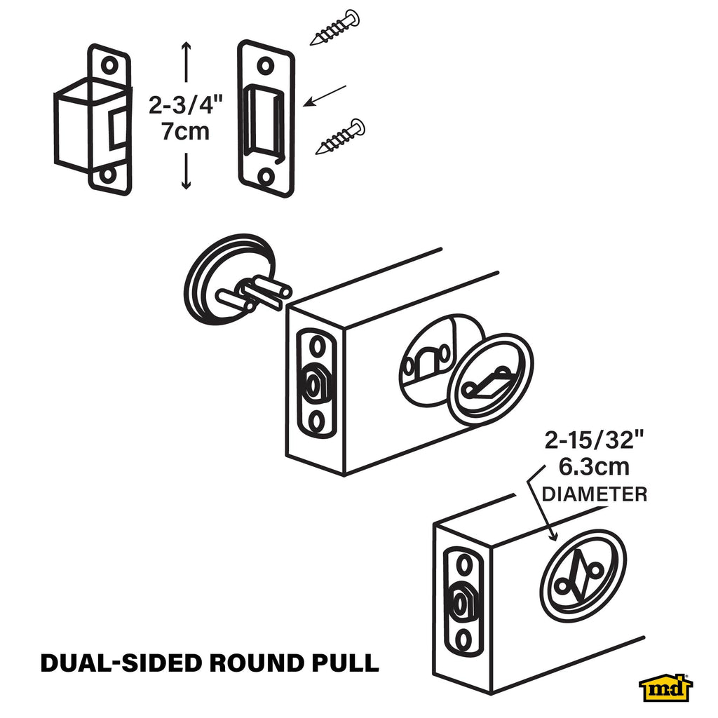 Dual-Sided Round Pull for Pocket Doors