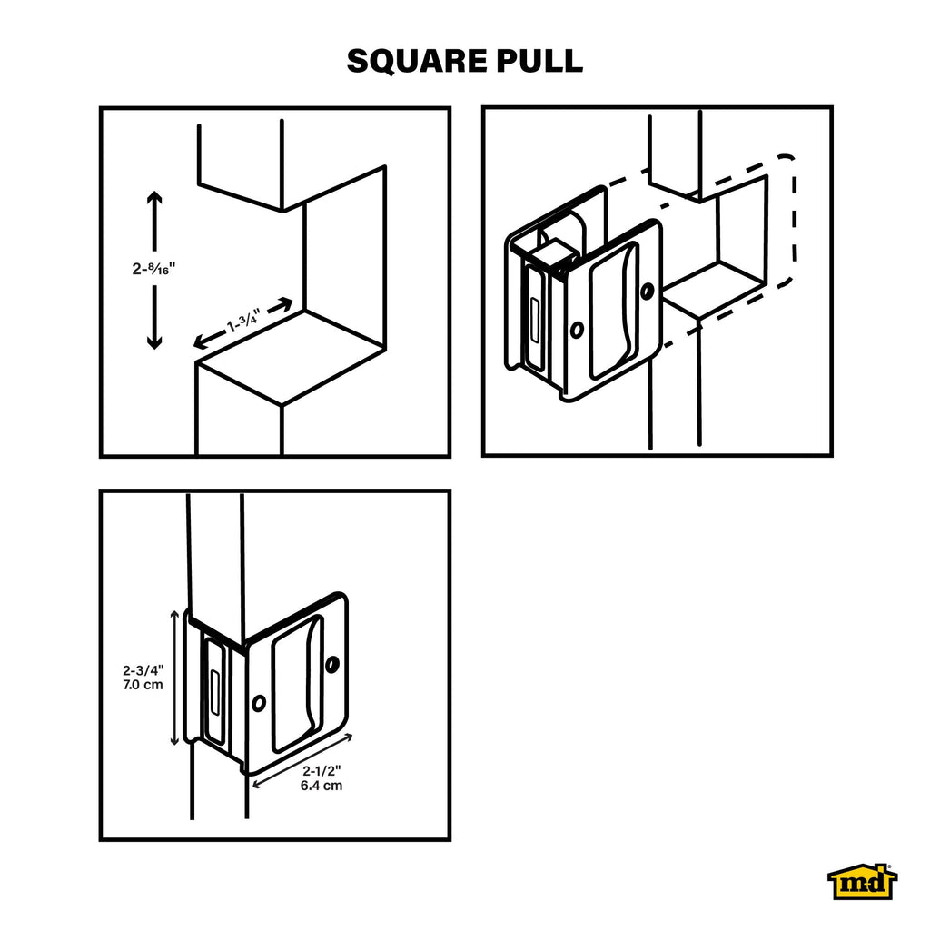 Square Pull for Pocket Doors